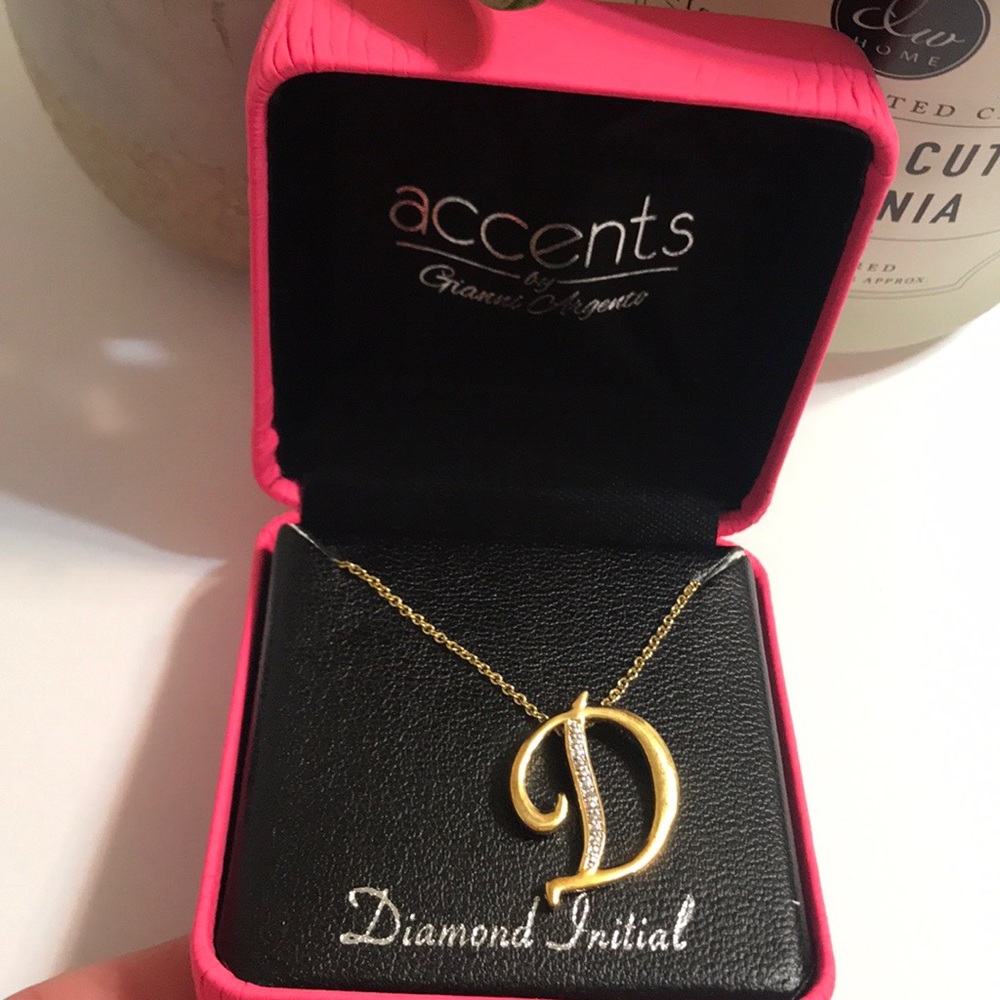 ✨Diamond Initial ‘D’ Pendant Necklace - Gold, NEW/GIFT/BIRTHDAY/PRESENT